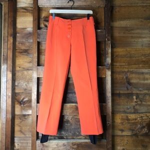 Vintage Heavy Orange Polyester Stirrup Ski Pants
